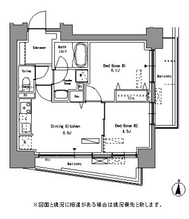 パークアクシス錦糸町1405号室の図面