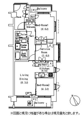 クレグラン駒込ｓｄ201号室の図面