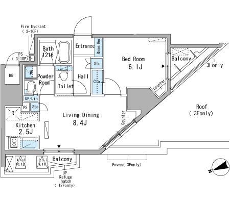 パークアクシス駒込301号室の図面