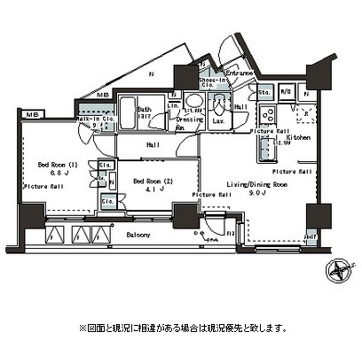パークアクシス本郷の杜1404号室の図面