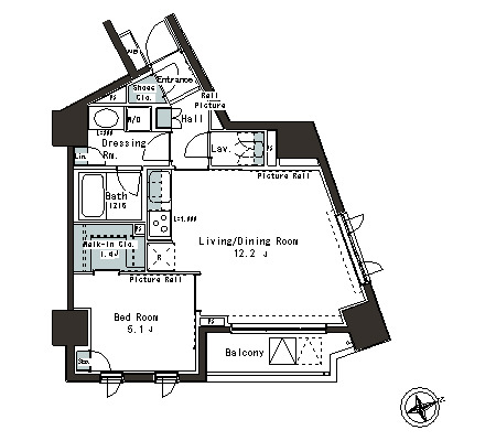 パークアクシス本郷の杜1405号室の図面