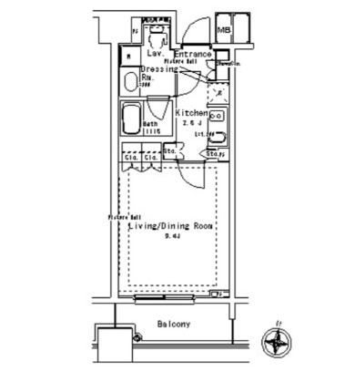 パークアクシス御茶ノ水ステージ102号室の図面