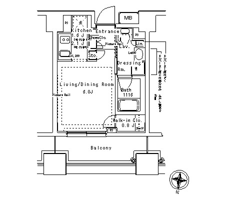 パークアクシス御茶ノ水ステージ1020号室の図面