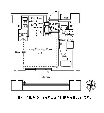パークアクシス御茶ノ水ステージ1022号室の図面