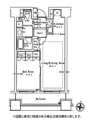 パークアクシス御茶ノ水ステージ1105号室の図面