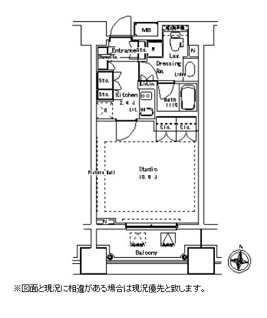 パークアクシス御茶ノ水ステージ1107号室の図面