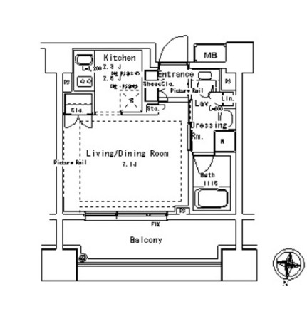 パークアクシス御茶ノ水ステージ1122号室の図面