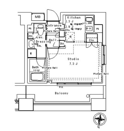 パークアクシス御茶ノ水ステージ1124号室の図面