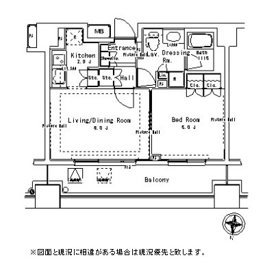 パークアクシス御茶ノ水ステージ1216号室の図面