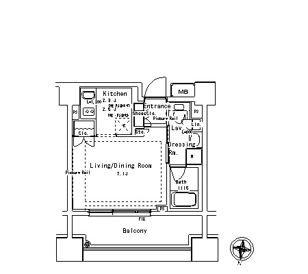 パークアクシス御茶ノ水ステージ1222号室の図面