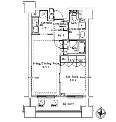 パークアクシス御茶ノ水ステージ1306号室の図面