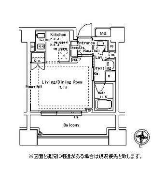 パークアクシス御茶ノ水ステージ1322号室の図面