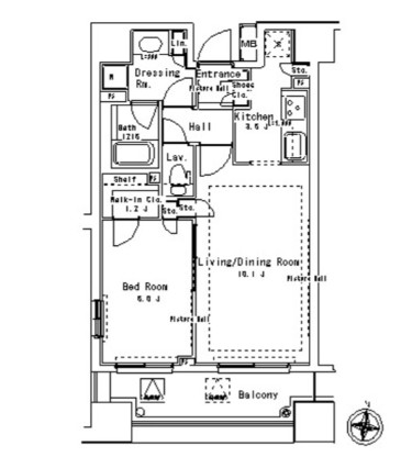 パークアクシス御茶ノ水ステージ1401号室の図面