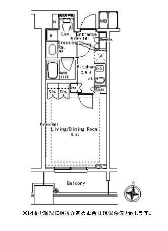 パークアクシス御茶ノ水ステージ1402号室の図面
