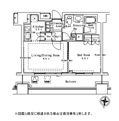 パークアクシス御茶ノ水ステージ1416号室の図面