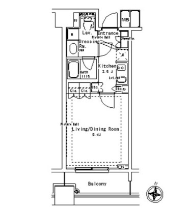 パークアクシス御茶ノ水ステージ1502号室の図面