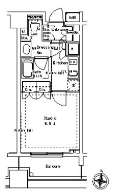 パークアクシス御茶ノ水ステージ210号室の図面