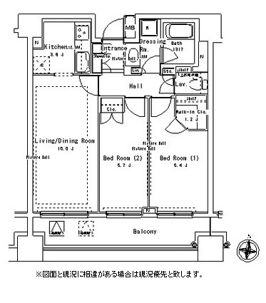 パークアクシス御茶ノ水ステージ213号室の図面