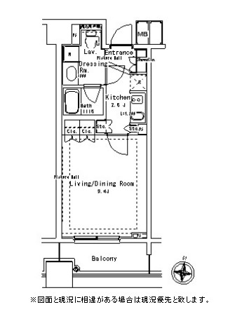 パークアクシス御茶ノ水ステージ302号室の図面