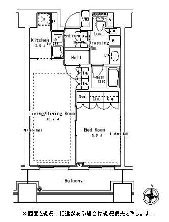 パークアクシス御茶ノ水ステージ304号室の図面