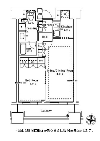 パークアクシス御茶ノ水ステージ305号室の図面