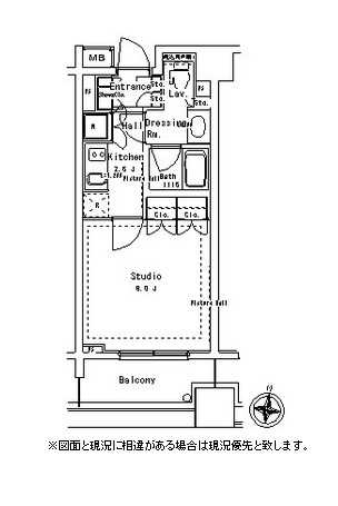パークアクシス御茶ノ水ステージ411号室の図面