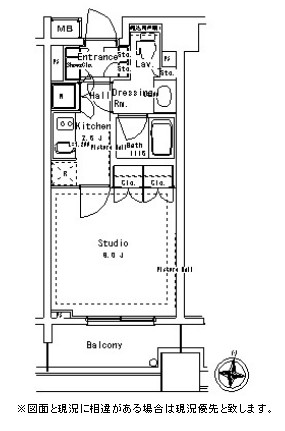パークアクシス御茶ノ水ステージ511号室の図面