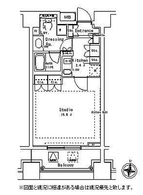 パークアクシス御茶ノ水ステージ512号室の図面