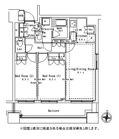 パークアクシス御茶ノ水ステージ514号室の図面