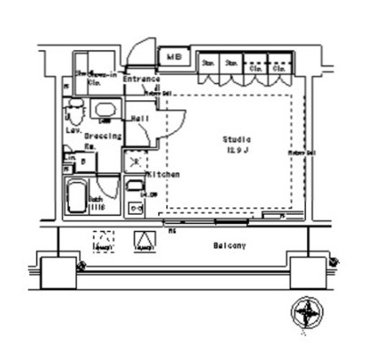 パークアクシス御茶ノ水ステージ523号室の図面