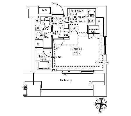パークアクシス御茶ノ水ステージ524号室の図面
