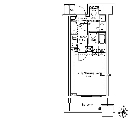 パークアクシス御茶ノ水ステージ603号室の図面