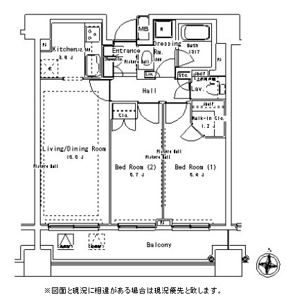 パークアクシス御茶ノ水ステージ613号室の図面