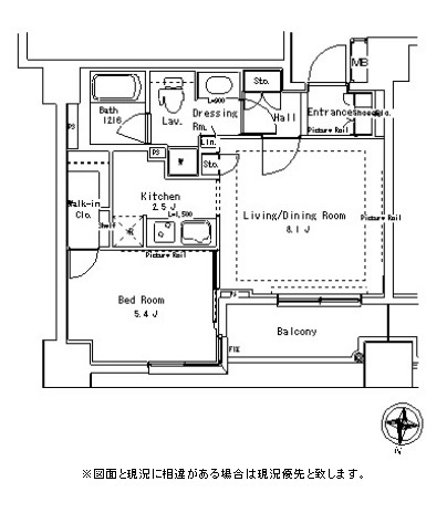パークアクシス御茶ノ水ステージ615号室の図面