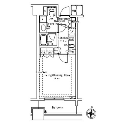 パークアクシス御茶ノ水ステージ702号室の図面