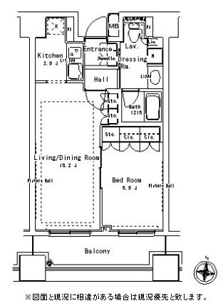 パークアクシス御茶ノ水ステージ704号室の図面