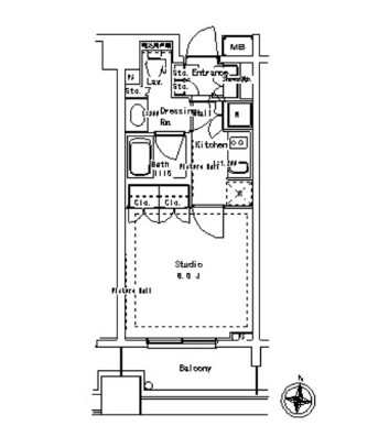 パークアクシス御茶ノ水ステージ710号室の図面