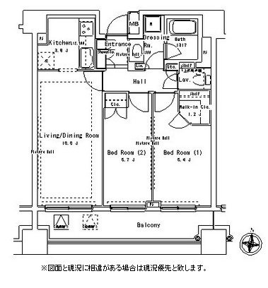 パークアクシス御茶ノ水ステージ713号室の図面