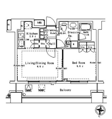 パークアクシス御茶ノ水ステージ816号室の図面