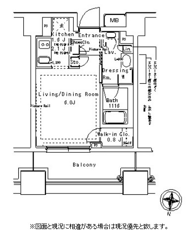 パークアクシス御茶ノ水ステージ820号室の図面