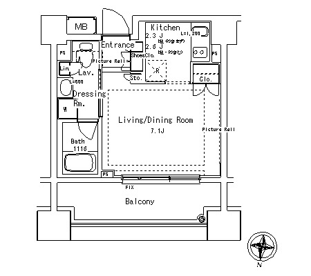 パークアクシス御茶ノ水ステージ821号室の図面