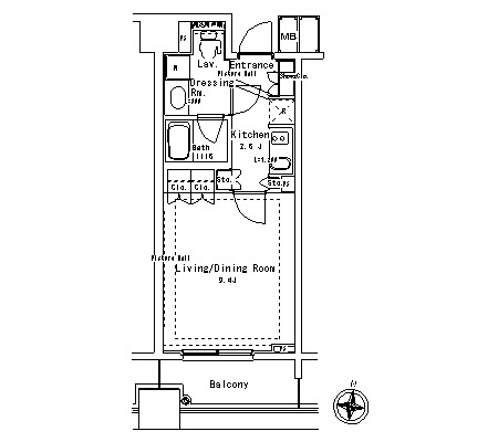 パークアクシス御茶ノ水ステージ902号室の図面