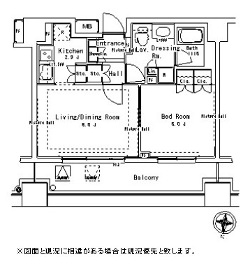 パークアクシス御茶ノ水ステージ916号室の図面