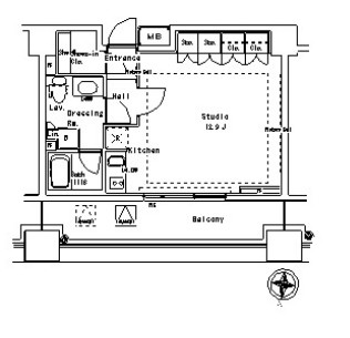 パークアクシス御茶ノ水ステージ923号室の図面