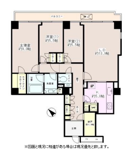 小石川パークタワー1403号室の図面