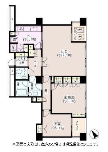 小石川パークタワー806号室の図面