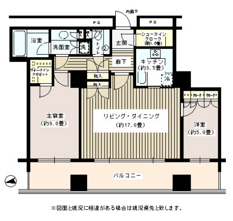 ザ・パークタワー東京サウス2702号室の図面