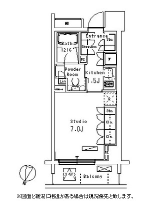 パークアクシス方南町202号室の図面