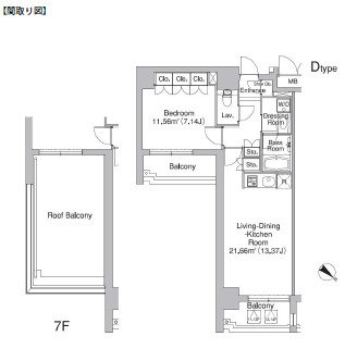 レジディア市ヶ谷Ⅱ1201号室の図面