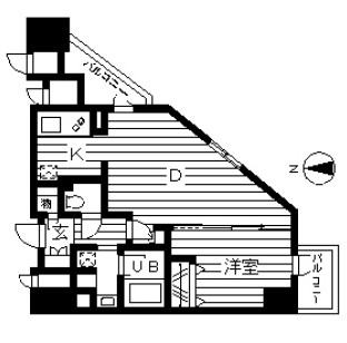 ドゥーエ幡ヶ谷1505号室の図面